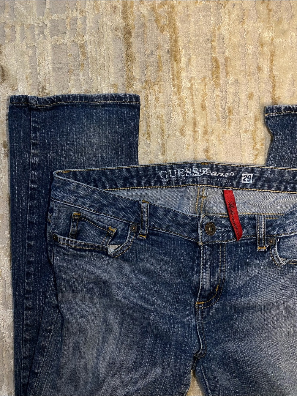 Y2K Guess Low rise Jeans with Cross Detail on Back Pockets - Picture 6 of 6